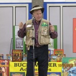 Buck Wilder talks to kids at an assembly.